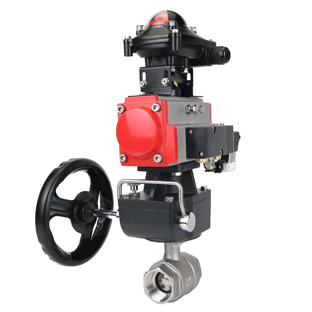 Kugelhahn aus Edelstahl Elephant kshmp316-elephant-da-4m310-110/220v-apl-210n-hdm, Gehäusematerial - Edelstahl AISI 316, Kugelmaterial - Edelstahl AISI 316, Dichtung - PTFE, pneumatisch betätigt