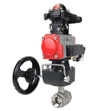 Kugelhahn aus Edelstahl Elephant kshmp316-elephant-da-4m310-110/220v-apl-210n-hdm, Gehäusematerial - Edelstahl AISI 316, Kugelmaterial - Edelstahl AISI 316, Dichtung - PTFE, pneumatisch betätigt