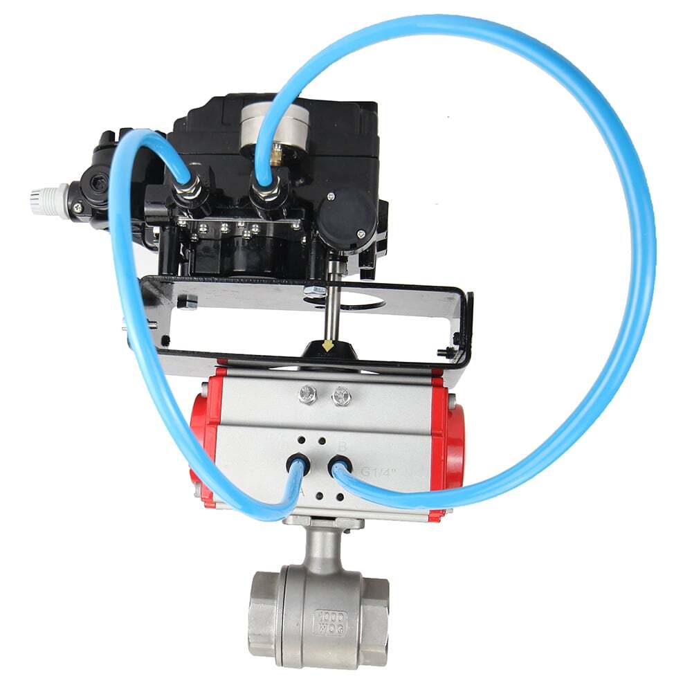 Kugelhahn aus Edelstahl Elephant kshmp316-elephant-da-yt1000rsn, Gehäusematerial - Edelstahl AISI 316, Kugelmaterial - Edelstahl AISI 316, Dichtung - PTFE, pneumatisch betätigt