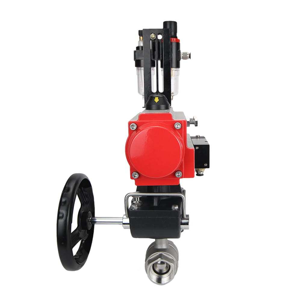 Kugelhahn aus Edelstahl Elephant kshmp316-elephant-da-4m310-24-hdm-afc2000, Gehäusematerial - Edelstahl AISI 316, Kugelmaterial - Edelstahl AISI 316, Dichtung - PTFE, pneumatisch betätigt