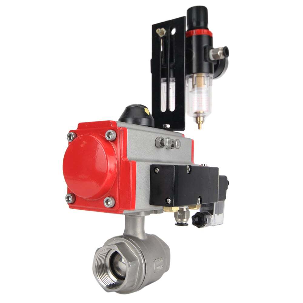 Kugelhahn aus Edelstahl Elephant kshmp316-elephant-da-4m310-24-afc2000, Gehäusematerial - Edelstahl AISI 316, Kugelmaterial - Edelstahl AISI 316, Dichtung - PTFE, pneumatisch betätigt