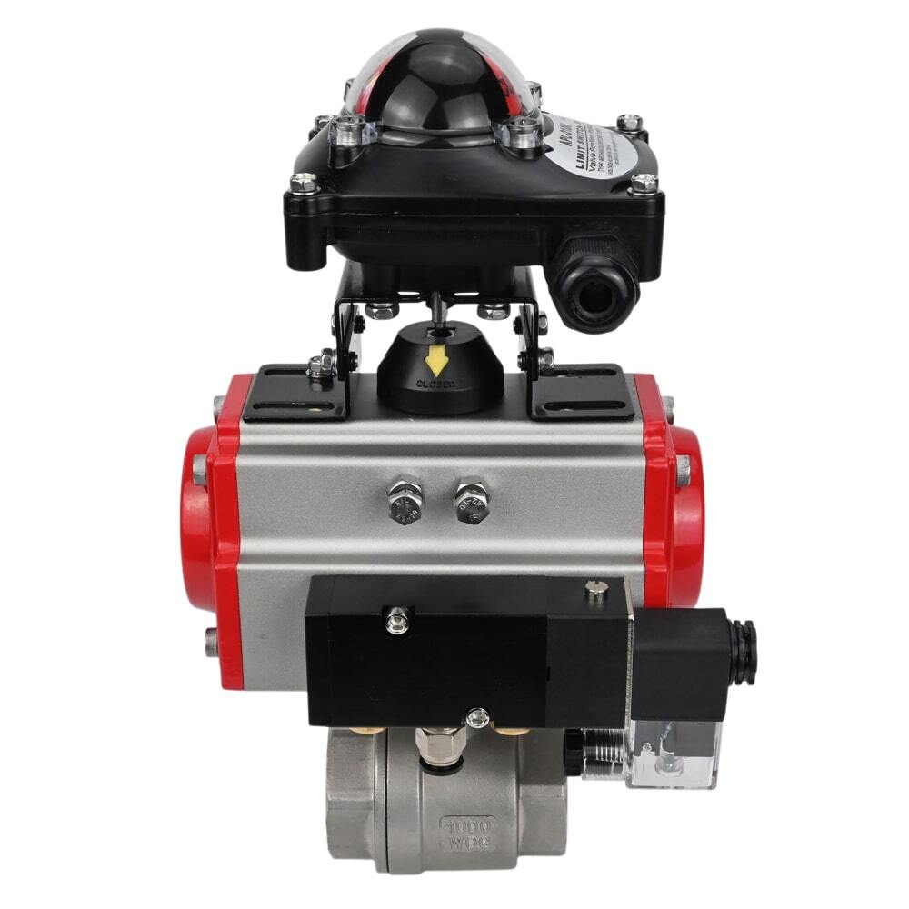 Kugelhahn aus Edelstahl Elephant kshmp316-elephant-da-4m310-110/220-apl210n, Gehäusematerial - Edelstahl AISI 316, Kugelmaterial - Edelstahl AISI 316, Dichtung - PTFE, pneumatisch betätigt