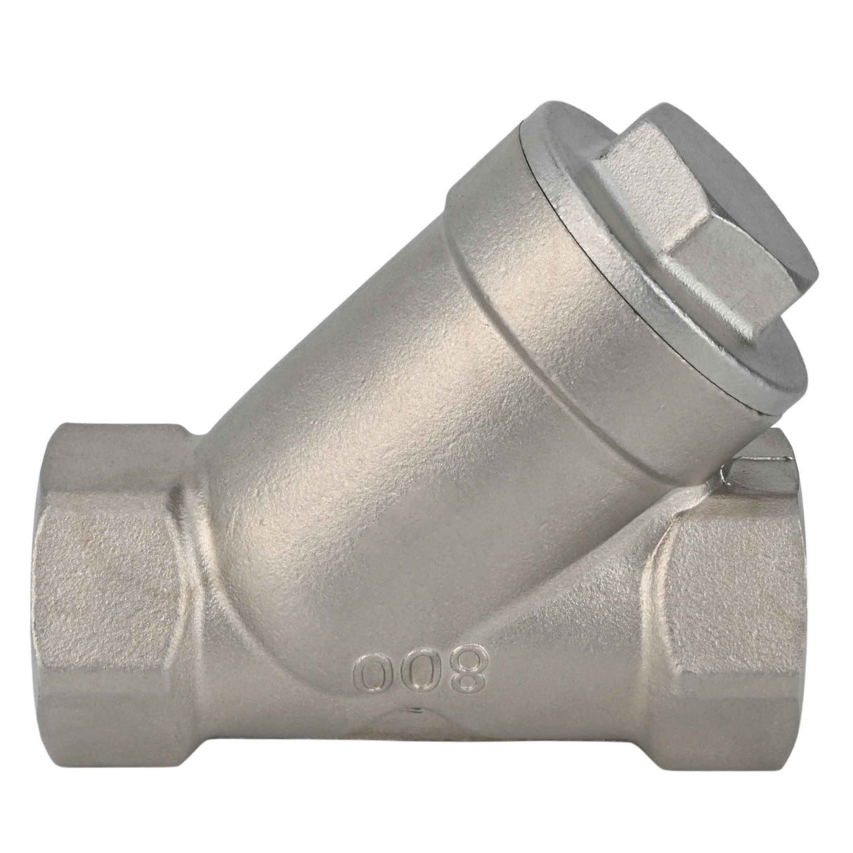 Feder-Rückschlagventil Elephant VCSY3232P-T Y-förmig, Gehäusematerial - Edelstahl AISI 316, Verriegelungsgehäusematerial - Edelstahl 316, Dichtung - PTFE, Gewinde