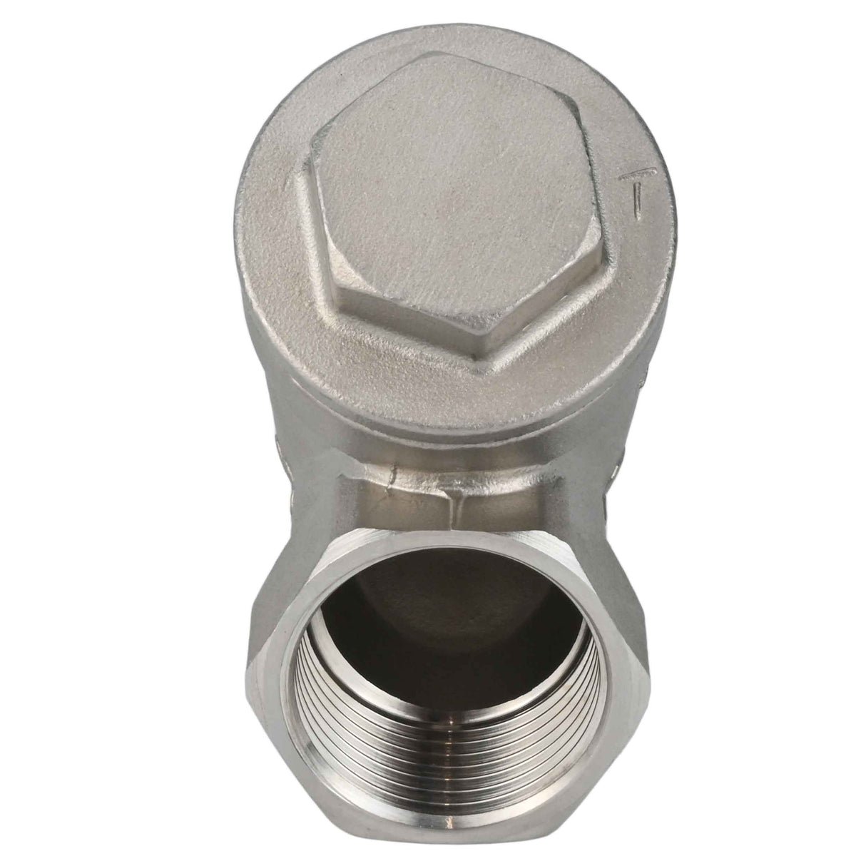 Feder-Rückschlagventil Elephant VCSY3232P-T Y-förmig, Gehäusematerial - Edelstahl AISI 316, Verriegelungsgehäusematerial - Edelstahl 316, Dichtung - PTFE, Gewinde