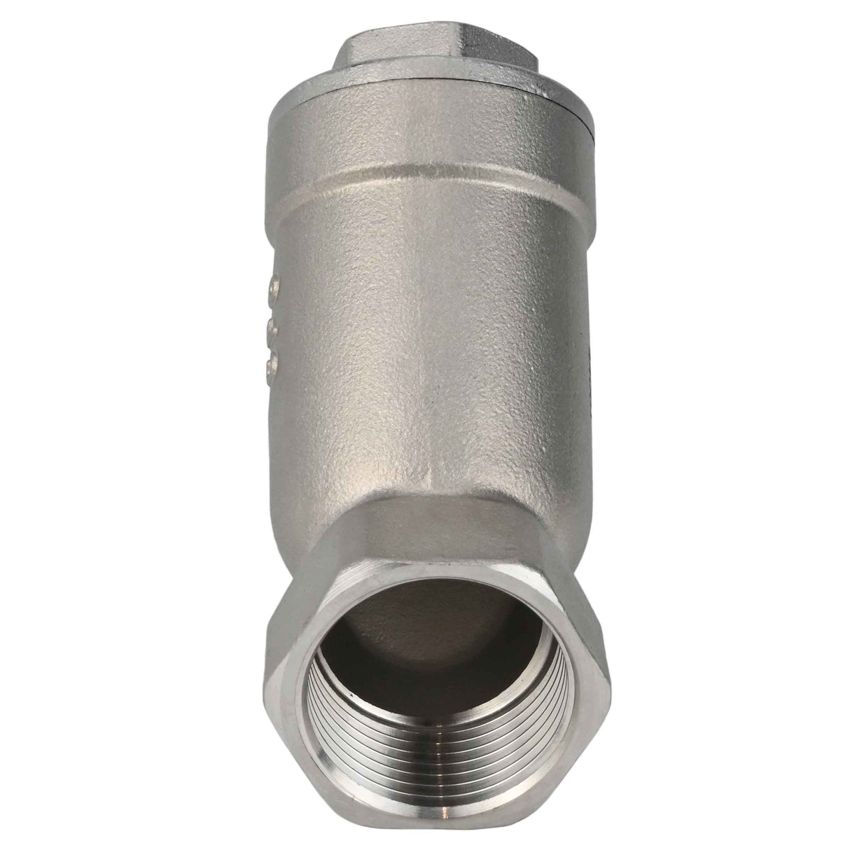 Feder-Rückschlagventil Elephant VCSY3232P-T Y-förmig, Gehäusematerial - Edelstahl AISI 316, Verriegelungsgehäusematerial - Edelstahl 316, Dichtung - PTFE, Gewinde