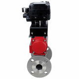 Kugelhahn aus Edelstahl Elephant ksfpt-316-180-sa-yt1000rsn, Gehäusematerial - Edelstahl AISI 316, Kugelmaterial - Edelstahl AISI 316, Dichtung - PTFE, pneumatisch betätigt