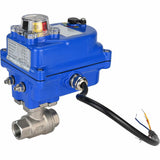 Edelstahl-Kugelhahn Elephant BVMP.316.230-ISO PSI914 SS316 mit Gewinde, elektrischer Schwenkantrieb Elephant 003 blau 220 V