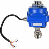 Edelstahl-Kugelhahn Elephant BVMP.316.230-ISO PSI914 SS316 mit Gewinde, elektrischer Schwenkantrieb Elephant 003 blau 220 V