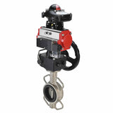 Wasserabsperrklappe Elephant 316l-316l-epdm-da-4M310-110/220-apl210n-gm, Gehäusematerial – Edelstahl AISI 316L, Scheibenmaterial – Edelstahl AISI 316L, Dichtung – EPDM, pneumatischer Antrieb betätigt