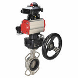 Wasserabsperrklappe Elephant 316l-316l-epdm-da-4M310-110/220-apl210n-gm, Gehäusematerial – Edelstahl AISI 316L, Scheibenmaterial – Edelstahl AISI 316L, Dichtung – EPDM, pneumatischer Antrieb betätigt