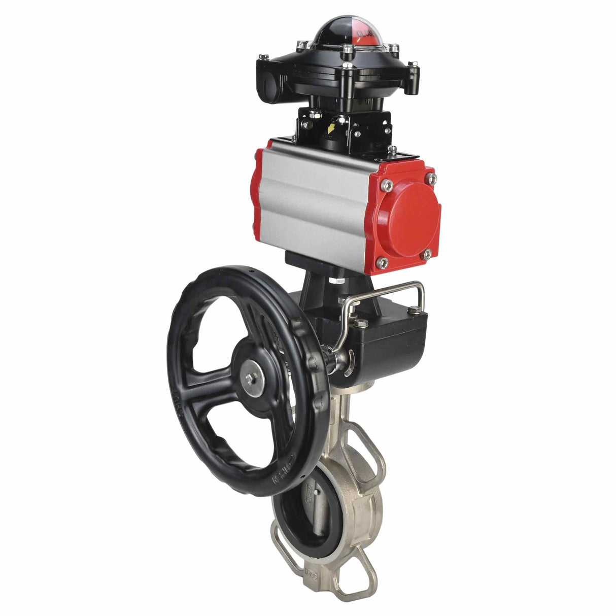 Wasserabsperrklappe Elephant 316l-316l-epdm-da-4M310-110/220-apl210n-gm, Gehäusematerial – Edelstahl AISI 316L, Scheibenmaterial – Edelstahl AISI 316L, Dichtung – EPDM, pneumatischer Antrieb betätigt