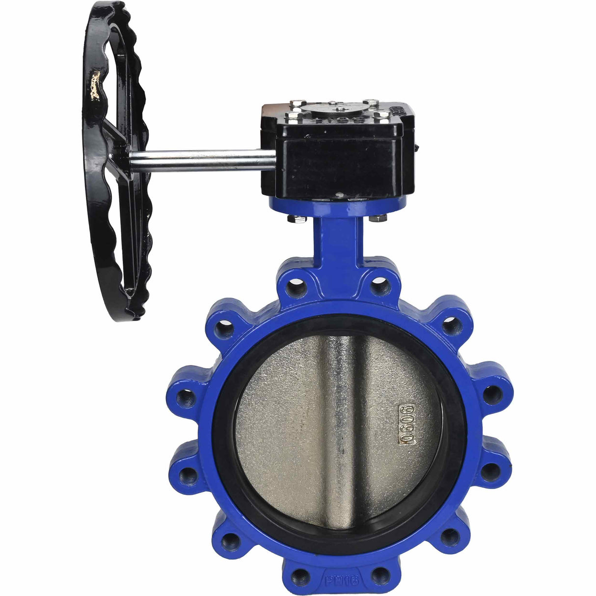 Wasser-Drosselklappe Elephant WBV1616E-2W-Fb-R, Gehäusematerial - Grauguss QT450, Scheibenmaterial - Grauguss QT450, Dichtung - EPDM, Getriebe