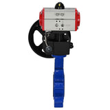 Wasser-Schmetterlingsventil Elephant WBV1631E-2W-Fb-H, Gehäusematerial - Gusseisen QT450, Scheibenmaterial - Edelstahl AISI 304, Dichtung - EPDM, mit pneumatischem Doppelwirkungsantrieb PA-DA, Handrad MON