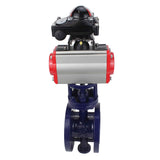 Wasser-Schmetterlingsventil Elephant WBV3EX-3432M-1W-F-ISO, Gehäusematerial - Kohlenstoffstahl, Scheibenmaterial - Edelstahl AISI 316, Dichtung - Metall, pneumatischer Antrieb PA-SA mit Rückstellfedern, 4M310-08 24V, LSU APL-210N