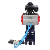Wasser-Schmetterlingsventil Elephant WBV3EX-3432M-1W-F-ISO, Gehäusematerial - Kohlenstoffstahl, Scheibenmaterial - Edelstahl AISI 316, Dichtung - Metall, pneumatischer Antrieb PA-DA Doppelwirkung, 4V320-08 220V, LSU APL-210N