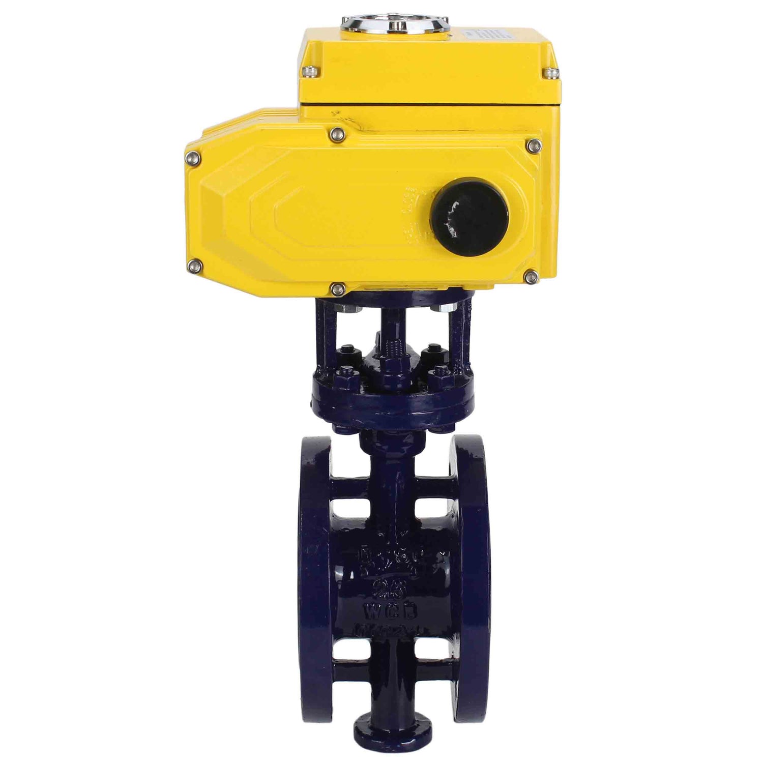 Wasser-Schmetterlingsventil Elephant WBV3EX-3432M-1W-F-ISO, Gehäusematerial - Kohlenstoffstahl, Scheibenmaterial - Edelstahl AISI 316, Dichtung - Metall, elektrischer Antrieb QT-N-хEM-B1 220V