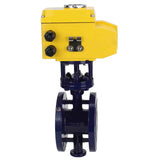 Wasser-Schmetterlingsventil Elephant WBV3EX-3432M-1W-F-ISO, Gehäusematerial - Kohlenstoffstahl, Scheibenmaterial - Edelstahl AISI 316, Dichtung - Metall, elektrischer Antrieb QT-N-хEM-A1 220V