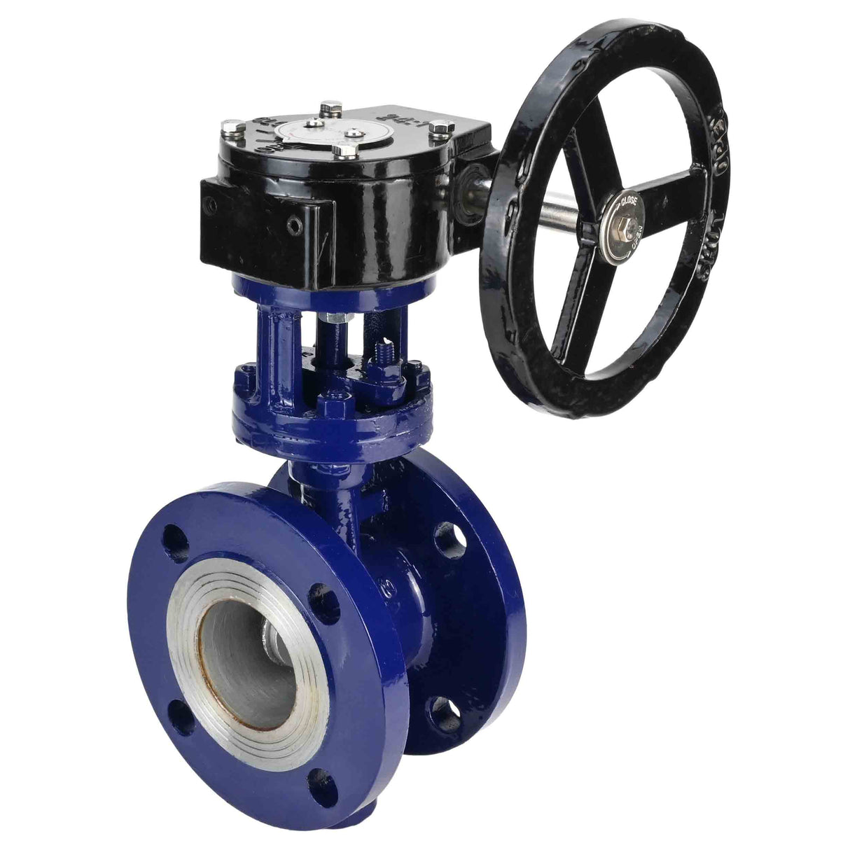 Wasser-Schmetterlingsventil Elephant WBV3EX-3432M-1W-F-ISO, Gehäusematerial - Kohlenstoffstahl, Scheibenmaterial - Edelstahl AISI 316, Dichtung - Metall, Getriebe RDN RQN