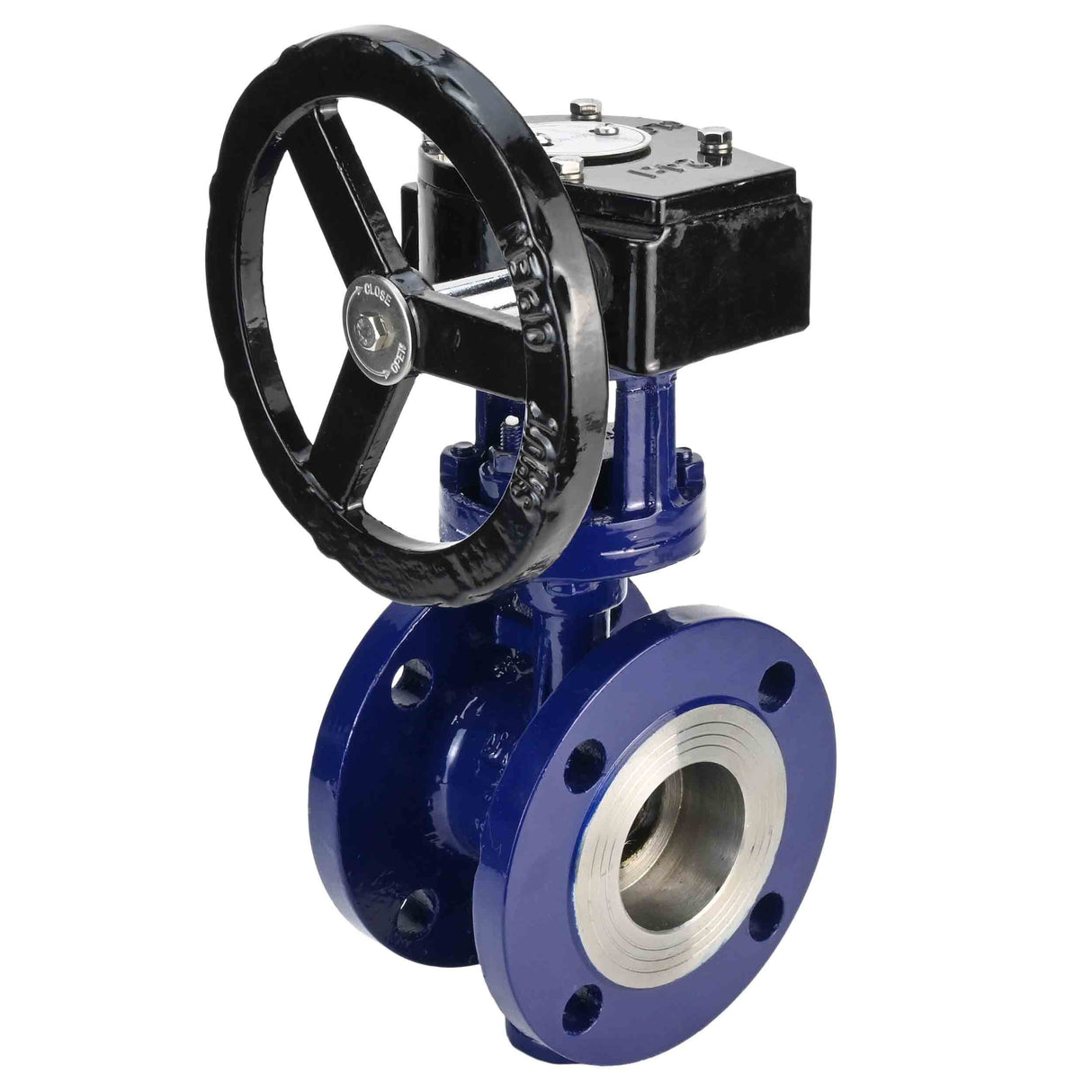 Wasser-Schmetterlingsventil Elephant WBV3EX-3432M-1W-F-ISO, Gehäusematerial - Kohlenstoffstahl, Scheibenmaterial - Edelstahl AISI 316, Dichtung - Metall, Getriebe RDN RQN