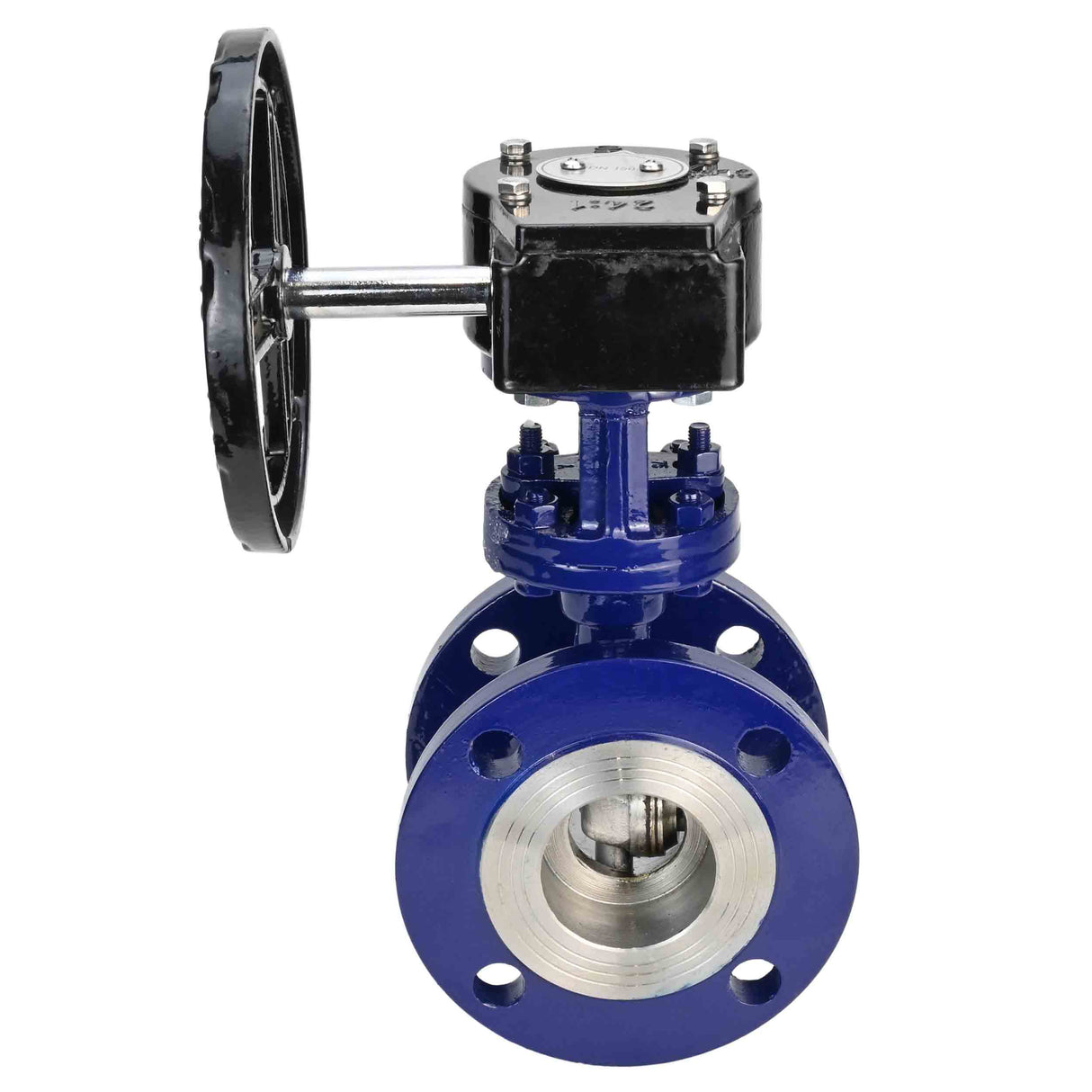 Wasser-Schmetterlingsventil Elephant WBV3EX-3432M-1W-F-ISO, Gehäusematerial - Kohlenstoffstahl, Scheibenmaterial - Edelstahl AISI 316, Dichtung - Metall, Getriebe RDN RQN
