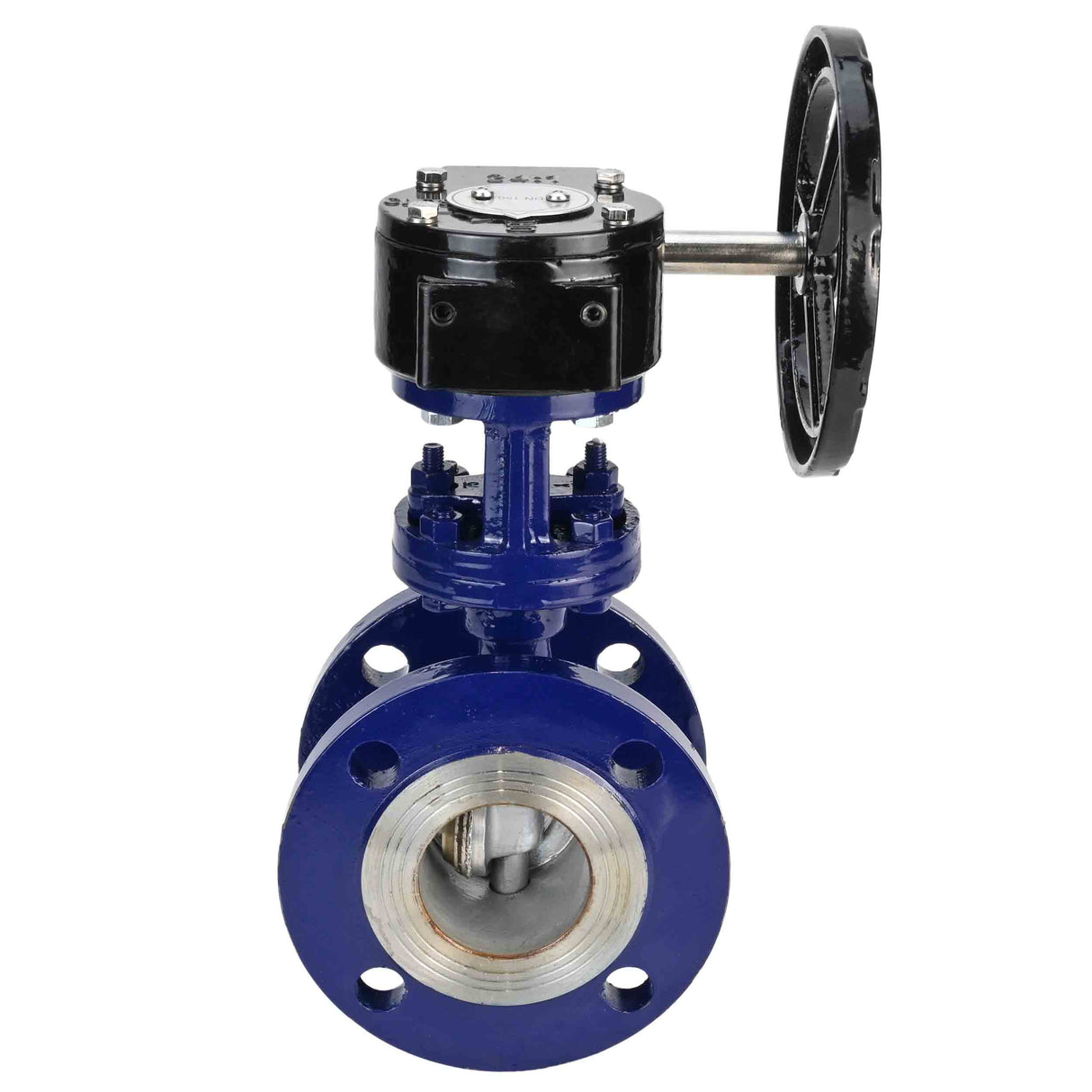Wasser-Schmetterlingsventil Elephant WBV3EX-3432M-1W-F-ISO, Gehäusematerial - Kohlenstoffstahl, Scheibenmaterial - Edelstahl AISI 316, Dichtung - Metall, Getriebe RDN RQN