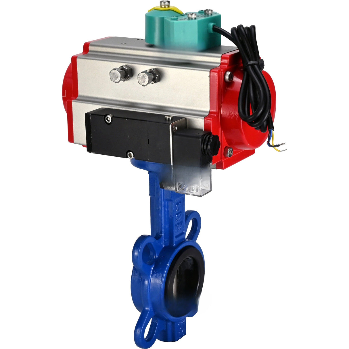 Water Butterfly Valve Elephant WBV1132N-2W-Fb-H DN40-300 16 bar body - GG25 cast iron, disc - 316L stainless steel, seal - NBR, with pneumatic actuator PA-DA-XXX, pneumatic distributor 4M310-08 NAMUR 220V and ALS200D magnetic switch