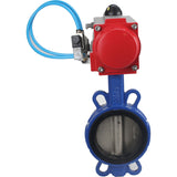 Wasser-Schmetterlingsventil Elephant WBV1413E-2W-Fb-H, Gehäusematerial - Gusseisen GGG50, Scheibenmaterial - Gusseisen GGG40, Dichtung - EPDM, mit pneumatischem Doppelwirkungsantrieb PA-DA, 4V320-08 220V