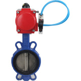 Wasser-Schmetterlingsventil Elephant WBV1413E-2W-Fb-H, Gehäusematerial - Gusseisen GGG50, Scheibenmaterial - Gusseisen GGG40, Dichtung - EPDM, mit pneumatischem Doppelwirkungsantrieb PA-DA, 4V320-08 220V