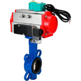 Water Butterfly Valve Elephant WBV1413E-2W-Fb-H DN40-300 16 bar body - GGG50 cast iron, disc - GGG40 cast iron, seal - EPDM, with pneumatic actuator PA-DA-XXX, pneumatic distributor 4M310-08 NAMUR 220V and ALS200D magnetic switch