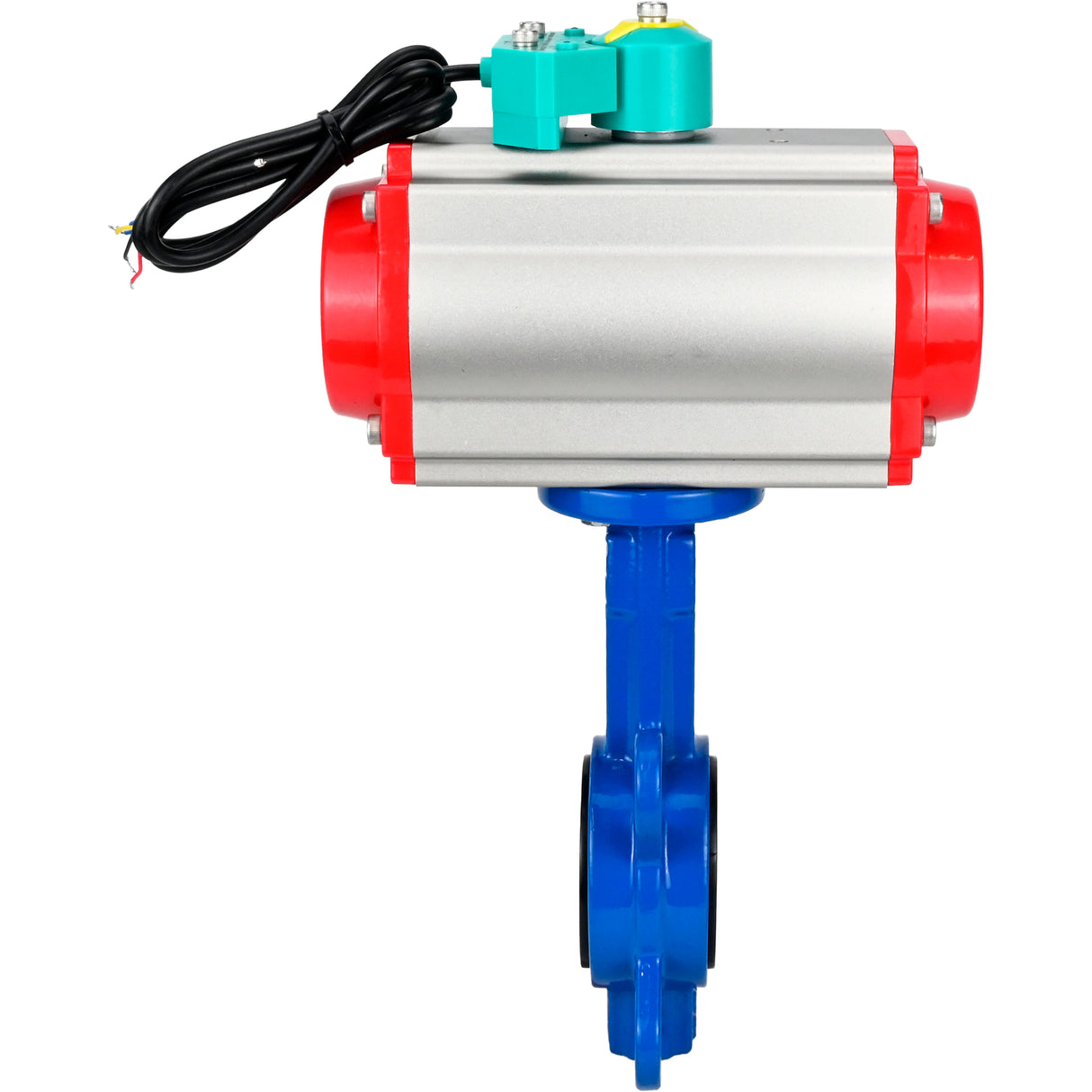 Water Butterfly Valve Elephant WBV1413E-2W-Fb-H DN40-300 16 bar body - GGG50 cast iron, disc - GGG40 cast iron, seal - EPDM, with pneumatic actuator PA-DA-XXX, pneumatic distributor 4M310-08 NAMUR 220V and ALS200D magnetic switch