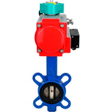 Water Butterfly Valve Elephant WBV1413E-2W-Fb-H DN40-300 16 bar body - GGG50 cast iron, disc - GGG40 cast iron, seal - EPDM, with pneumatic actuator PA-DA-XXX, pneumatic distributor 4M310-08 NAMUR 220V and ALS200D magnetic switch