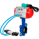 Water Butterfly Valve Elephant WBV1413E-2W-Fb-H DN40-300 16 bar body - GGG50 cast iron, disc - GGG40 cast iron, seal - EPDM, with pneumatic actuator PA-DA-XXX, pneumatic distributor 4V320-10 220V and ALS200D magnetic switch