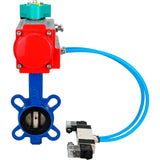 Water Butterfly Valve Elephant WBV1413E-2W-Fb-H DN40-300 16 bar body - GGG50 cast iron, disc - GGG40 cast iron, seal - EPDM, with pneumatic actuator PA-DA-XXX, pneumatic distributor 4V320-10 220V and ALS200D magnetic switch