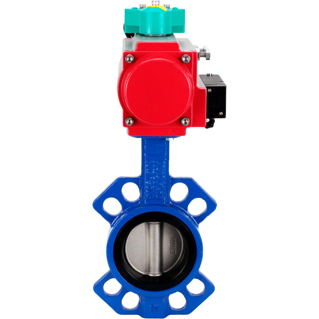Water Butterfly Valve Elephant WBV1432E-2W-Fb-H DN40-300 16 bar body - GGG50 cast iron, disc - 316L stainless steel, seal - EPDM, with pneumatic actuator PA-DA-XXX, pneumatic distributor 4M310-08 NAMUR 220V and ALS200D magnetic switch