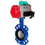 Water Butterfly Valve Elephant WBV1432E-2W-Fb-H DN40-300 16 bar body - GGG50 cast iron, disc - 316L stainless steel, seal - EPDM, with pneumatic actuator PA-DA-XXX, pneumatic distributor 4M310-08 NAMUR 220V and ALS200D magnetic switch