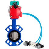 Water Butterfly Valve Elephant WBV1432E-2W-Fb-H DN40-300 16 bar body - GGG50 cast iron, disc - 316L stainless steel, seal - EPDM, with pneumatic actuator PA-DA-XXX, pneumatic distributor 4V320-10 220V and ALS200D magnetic switch
