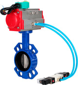 Water Butterfly Valve Elephant WBV1432E-2W-Fb-H DN40-300 16 bar body - GGG50 cast iron, disc - 316L stainless steel, seal - EPDM, with pneumatic actuator PA-DA-XXX, pneumatic distributor 4V320-10 220V and ALS200D magnetic switch