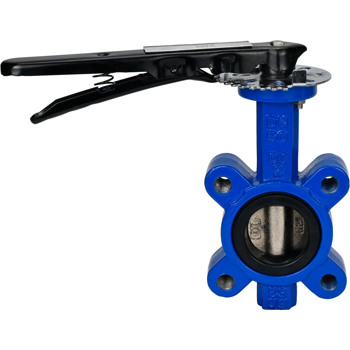 Wasser-Drosselklappe Elephant WBV1616N-2W-Fb-H, Gehäusematerial - Grauguss QT450, Scheibenmaterial - Grauguss QT450, Dichtung - NBR, Griff