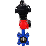 Wasser-Schmetterlingsventil Elephant WBV1616N-2W-Fb-H, Gehäusematerial - Gusseisen QT450, Scheibenmaterial - Gusseisen QT450, Dichtung - NBR, pneumatischer Antrieb PA-SA mit Rückstellfedern, 4M310-08 220V, LSU APL-410N EX