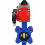 Wasser-Schmetterlingsventil Elephant WBV1616E-2W-Fb-H, Gehäusematerial - Gusseisen QT450, Scheibenmaterial - Gusseisen QT450, Dichtung - EPDM, mit pneumatischem Doppelwirkungsantrieb PA-DA, 4M310-08 24V