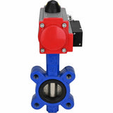 Wasser-Schmetterlingsventil Elephant WBV1616E-2W-Fb-H, Gehäusematerial - Gusseisen QT450, Scheibenmaterial - Gusseisen QT450, Dichtung - EPDM, mit pneumatischem Doppelwirkungsantrieb PA-DA, 4M310-08 24V