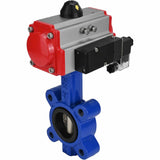 Wasser-Schmetterlingsventil Elephant WBV1616E-2W-Fb-H, Gehäusematerial - Gusseisen QT450, Scheibenmaterial - Gusseisen QT450, Dichtung - EPDM, mit pneumatischem Doppelwirkungsantrieb PA-DA, 4M310-08 24V
