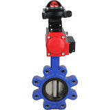 Wasser-Schmetterlingsventil Elephant WBV1616N-2W-Fb-H, Gehäusematerial - Gusseisen QT450, Scheibenmaterial - Gusseisen QT450, Dichtung - NBR, pneumatischer Antrieb PA-SA mit Rückstellfedern, 4M310-08 220V, LSU APL-210N