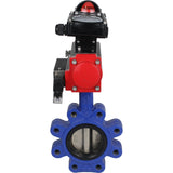 Wasser-Schmetterlingsventil Elephant WBV1616N-2W-Fb-H, Gehäusematerial - Gusseisen QT450, Scheibenmaterial - Gusseisen QT450, Dichtung - NBR, pneumatischer Antrieb PA-SA mit Rückstellfedern, 4M310-08 220V, LSU APL-210N
