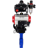 Wasser-Schmetterlingsventil Elephant WBV1616N-2W-Fb-H, Gehäusematerial - Gusseisen QT450, Scheibenmaterial - Gusseisen QT450, Dichtung - NBR, pneumatischer Antrieb PA-DA Doppelwirkung, 4M310-08 24V, LSU APL-410N EX, Handrad MON, ATU AFC2000