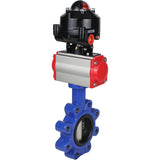 Wasser-Schmetterlingsventil Elephant WBV1616N-2W-Fb-H, Gehäusematerial - Gusseisen QT450, Scheibenmaterial - Gusseisen QT450, Dichtung - NBR, pneumatischer Antrieb PA-SA mit Rückstellfedern, 4M310-08 220V, LSU APL-510N EX