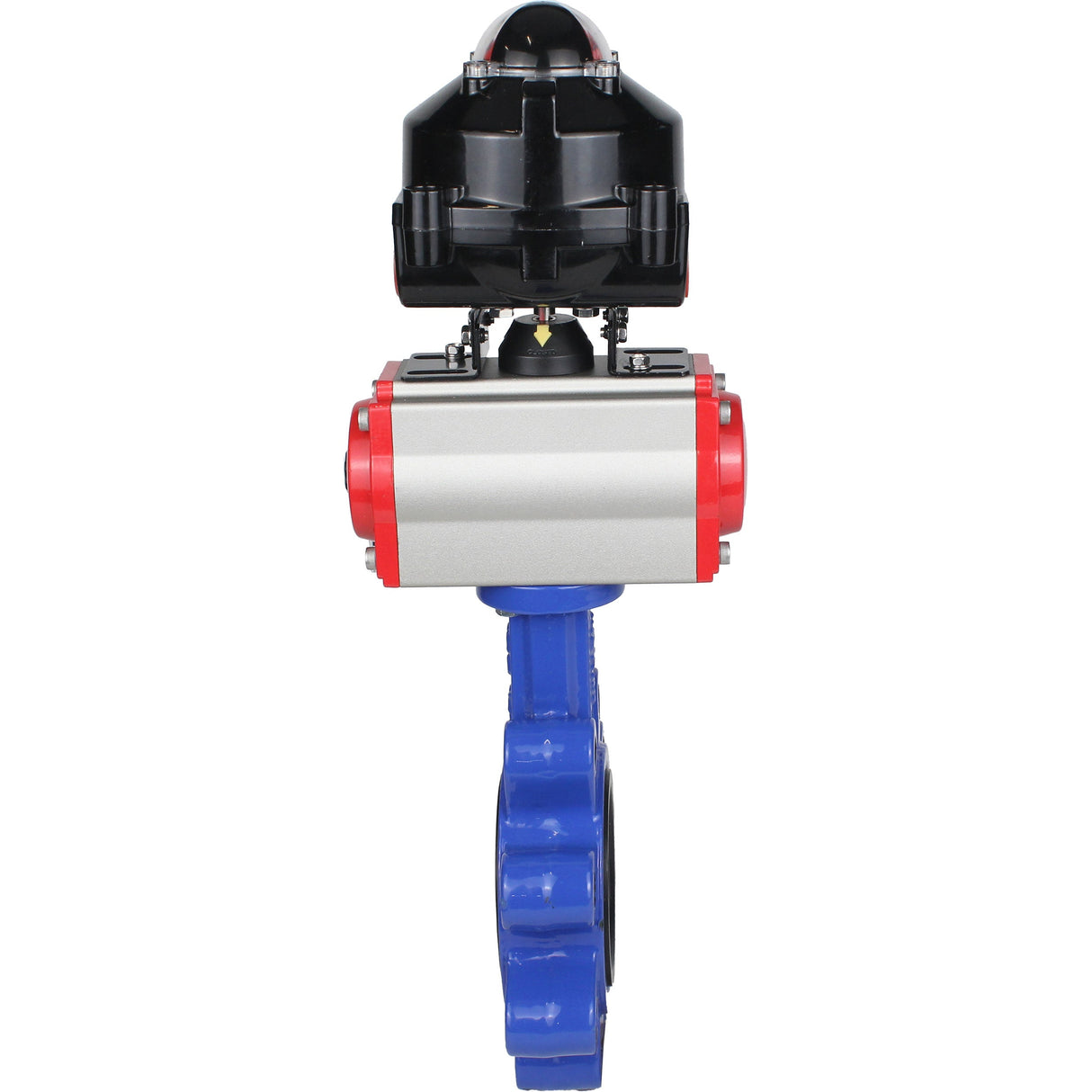 Wasser-Schmetterlingsventil Elephant WBV1616N-2W-Fb-H, Gehäusematerial - Gusseisen QT450, Scheibenmaterial - Gusseisen QT450, Dichtung - NBR, pneumatischer Antrieb PA-SA mit Rückstellfedern, 4M310-08 220V, LSU APL-510N EX