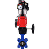 Wasser-Schmetterlingsventil Elephant WBV1616N-2W-Fb-H, Gehäusematerial - Gusseisen QT450, Scheibenmaterial - Gusseisen QT450, Dichtung - NBR, pneumatischer Antrieb PA-DA Doppelwirkung, 4M310-08 24V, LSU APL-510N EX, Handrad MON, ATU AFC2000