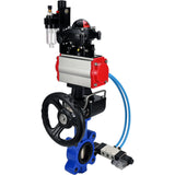 Water Butterfly Valve Elephant WBV1616N-2W-Fb-H, Gehäusematerial - Gusseisen QT450, Scheibenmaterial - Gusseisen QT450, Dichtung - NBR, pneumatischer Antrieb PA-DA Doppelwirkung, 4V320-10 220V, LSU APL-210N, Handrad MON, ATU AFC2000