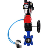 Wasser-Schmetterlingsventil Elephant WBV1616N-2W-Fb-H, Gehäusematerial - Gusseisen QT450, Scheibenmaterial - Gusseisen QT450, Dichtung - NBR, pneumatischer Antrieb PA-DA Doppelwirkung, 4V320-10 220V, LSU APL-510N EX, Handrad MON, ATU AFC2000